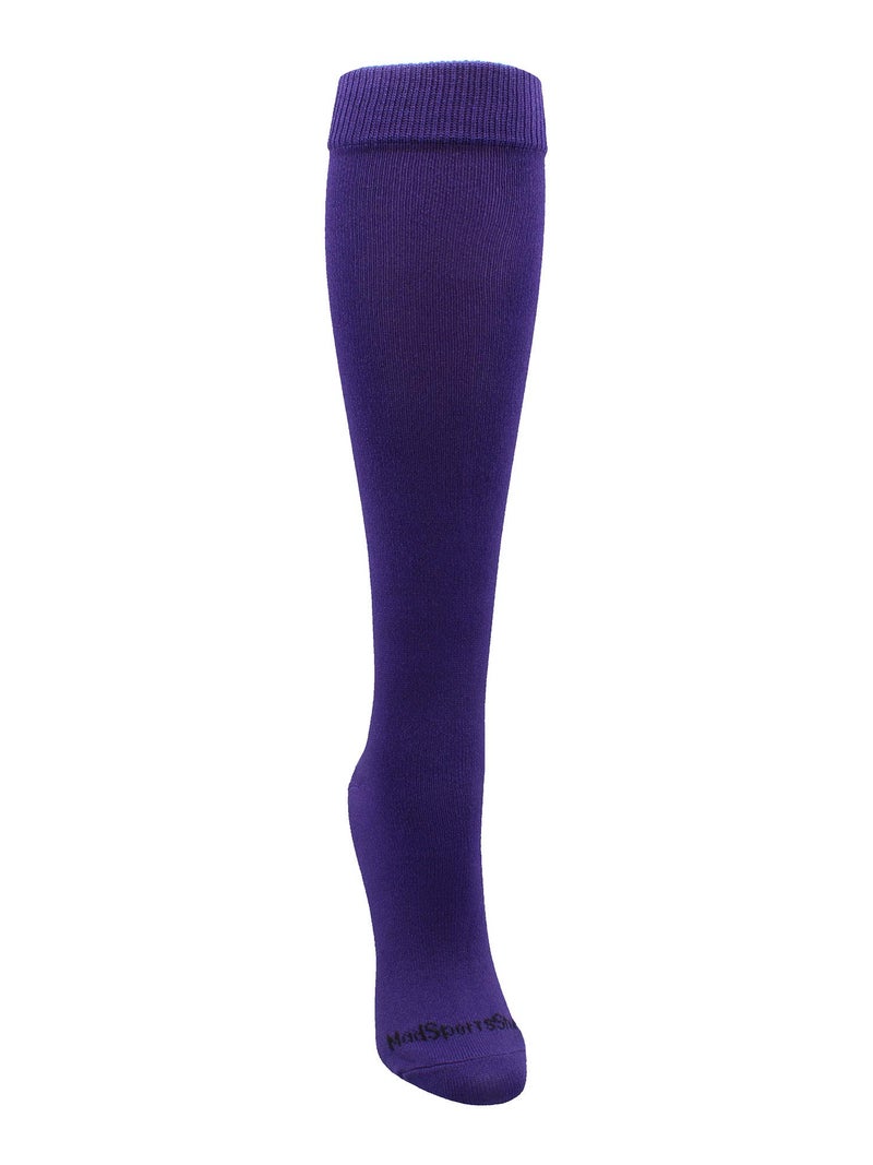 MadSportsStuff Softball Socks with Stitches Over the Calf (Purple/White, Medium) - Image 2